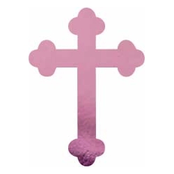 Napis Emblemat na ksiegę gości album do zdjęć krzyż różowe złoto, dekoracja na Komunię Świętą Chrzest Święty